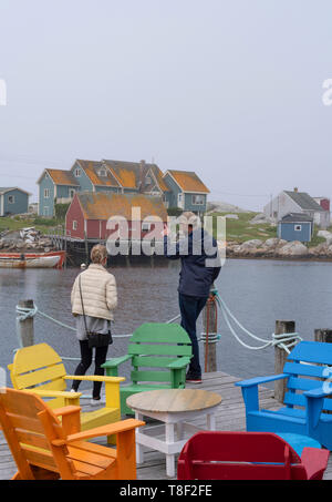Peggy's Cove, ländliche Gemeinde, die sich am östlichen Ufer des St. Margarets Bay in Nova Scotias Halifax Region, die die Website von Peggys Punkt Lig Stockfoto