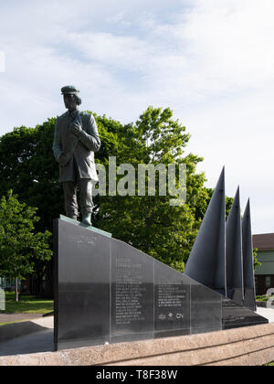 Die Moncton 100 Denkmal ehrt Joseph Salter, Werft, Unternehmer und erster Bürgermeister der Gemeinde von Moncton in 1855. Stockfoto