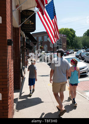 Camden ist eine Stadt in der Penobscot Bay, in der Maine MidCoast Region. Ein stilvolles Maine Seaside Village Gemeinschaft am Fuße des Camden Hills gelegen Stockfoto