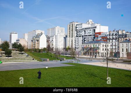 Frankreich, Paris, 18. Bezirk, Jardins d'Eole, Rue d'Aubervilliers Stockfoto