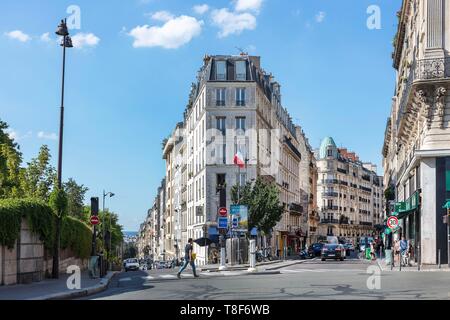 Frankreich, Paris, 18, Rue de Maistre, Rue Jaseph DamrÚmont Stockfoto