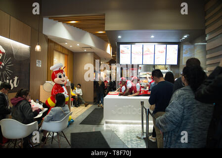 Jollibee NYC Grand Opening das Interieur des Restaurants Stockfoto