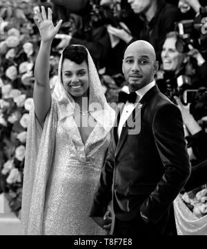 New York, NY - Mai 06, 2019: Alicia Keys und Swizz Beatz kommen für die 2019 Met Gala feiern Camp: Hinweise auf die Art und Weise an der Metropolitan Museum von Stockfoto