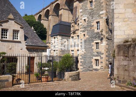 Frankreich, Finistere, Morlaix, Viaduc et H¶Tel. dit de Franþois du Parc Stockfoto