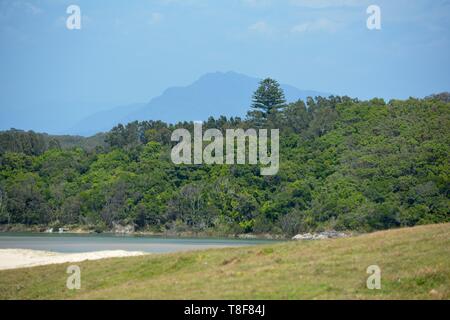 Wunderschöne Landschaft, Strand zu den Bergen, Sawtell NSW Australien Stockfoto