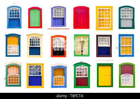 Collage aus bunten rustikalen vintage Holzfenster Stockfoto