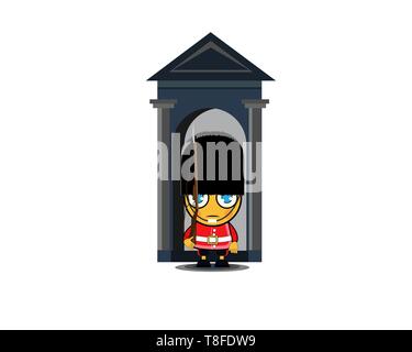 Soldat der königlichen Wache. Wächter des Buckingham Palastes. Vector Illustration. Stock Vektor