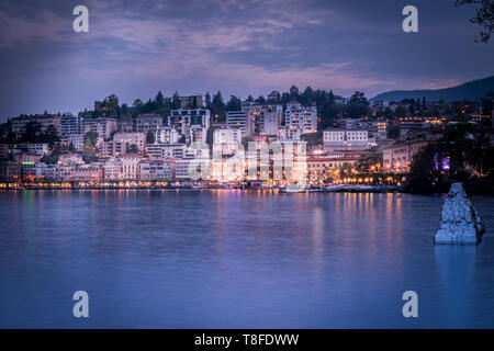 Bilder in Lugano am bre Berg und See Stockfoto