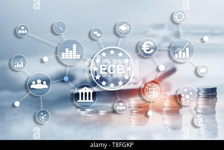 Ezb Europäische Zentralbank Business Finance Konzept. Stockfoto