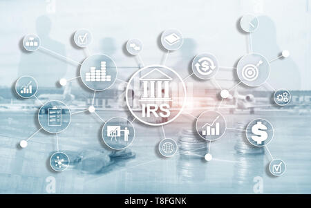 Internal Revenue Service. IRS Ministerium für Finanzen. Abstrakte Geschäft Hintergrund. Stockfoto