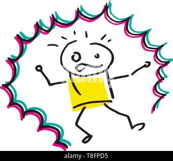 Gefährliche Warnschild Vektor bunte Abbildung auf weißen isoliert. Stock Vektor