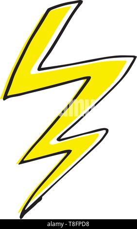 Vektor hand gezeichnete Illustration eines Blitzes. Stock Vektor