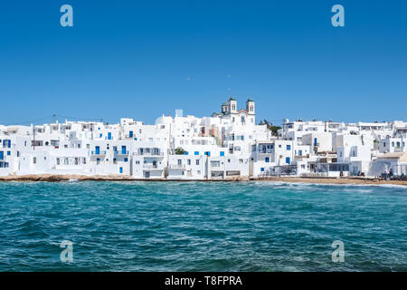 Griechische Fischerdorf Naoussa auf Paros, Kykladen Stockfoto