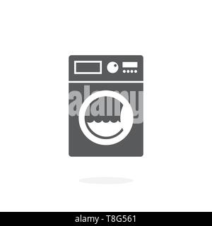Waschmaschine Symbol auf weißem Hintergrund Stock Vektor