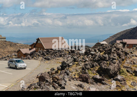 Whakapapa Village auf dem Vulkan Ruapehu, Tongariro National Park, Neuseeland Stockfoto