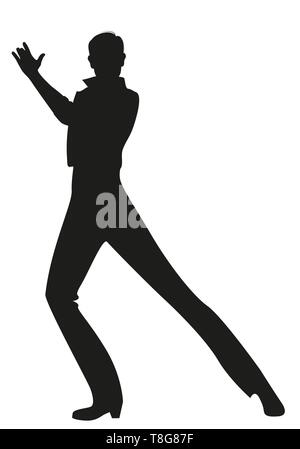 Silhouette der Spanischen Flamenco Tänzerin Mann tanzen auf weißem Hintergrund Stock Vektor