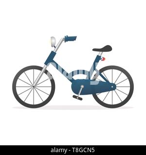 Einfache, in Blau mit dem Fahrrad. Isolierte Vector Illustration Stock Vektor
