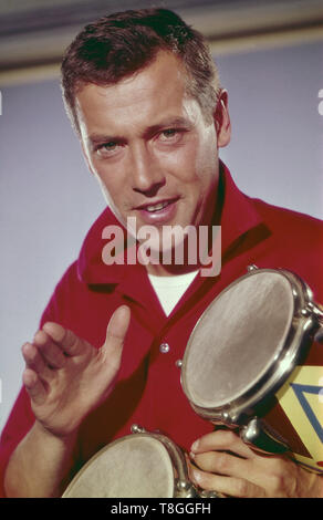 Dietmar Schönherr, österreichischer Kan und Horsemanship, Deutschland 1950er Jahre. Österreichischen Schauspieler und Regisseur Dietmar Schönherr, Deutschland 1950. Stockfoto