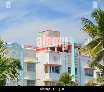 Art déco-Architektur in Miami Beach, South Beach Stockfoto
