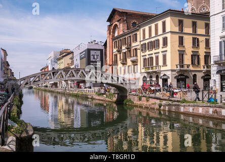 Kanal Navigli Region, Mailand, Lombardei, Italien. Stockfoto