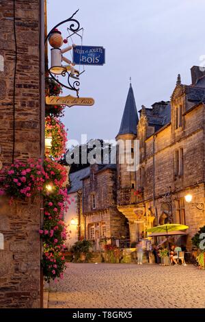 Frankreich, Morbihan, Rochefort en Terre, les plus beaux villages de France (Schönste Dörfer Frankreichs), Place du Puits Stockfoto