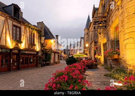 Frankreich, Morbihan, Rochefort en Terre, les plus beaux villages de France (Schönste Dörfer Frankreichs), Place du Puits Stockfoto