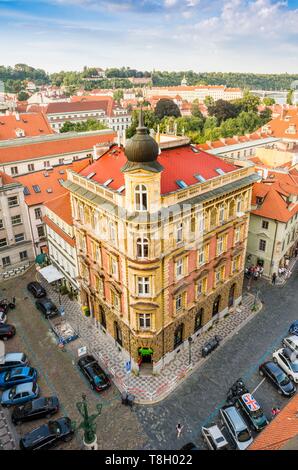 Tschechische Republik, Praha, als Weltkulturerbe von der UNESCO, Mala Strana Gegend; Blick von der Bridge Tower Stockfoto