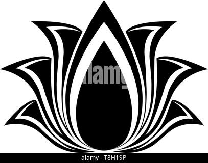 Abstract vector Lotus flower Silhouette für Design Stock Vektor