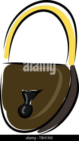 Lock Hand gezeichnet Design, Illustration, Vektor auf weißem Hintergrund. Stock Vektor