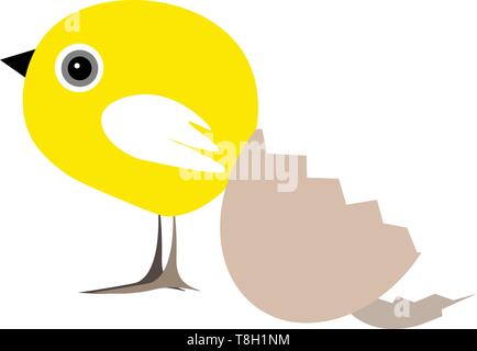 Vogel Hand gezeichnet Design, Illustration, Vektor auf weißem Hintergrund. Stock Vektor