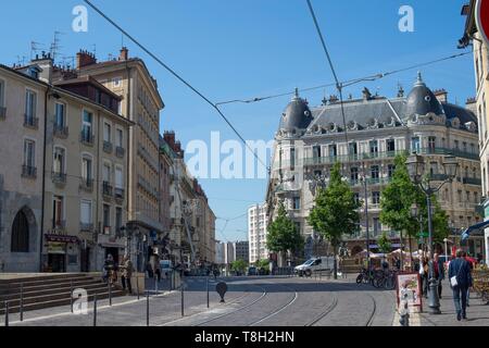 Frankreich, Isère, Grenoble, place Notre Dame Stockfoto