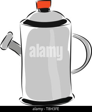 Teekanne Hand gezeichnet Design, Illustration, Vektor auf weißem Hintergrund. Stock Vektor