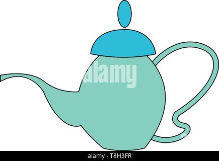 Teekanne Hand gezeichnet Design, Illustration, Vektor auf weißem Hintergrund. Stock Vektor