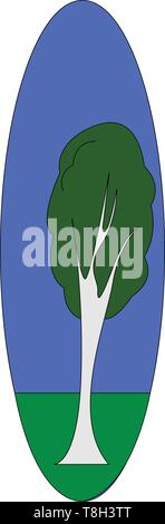 Baum Hand gezeichnet Design, Illustration, Vektor auf weißem Hintergrund. Stock Vektor