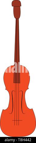 Violine Hand gezeichnet Design, Illustration, Vektor auf weißem Hintergrund. Stock Vektor