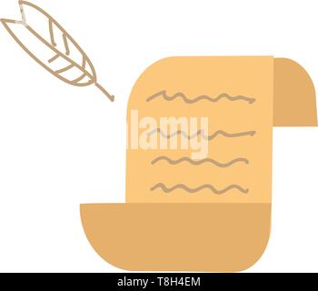 Feder und Stift Hinweis hand Design gezeichnet, Illustration, Vektor auf weißem Hintergrund. Stock Vektor