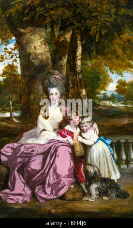 Sir Joshua Reynolds, Lady Elizabeth Delmé und Ihre Kinder, Portrait Malerei, C. 1777 Stockfoto