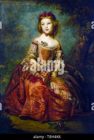 Sir Joshua Reynolds, Lady Elizabeth Hamilton, Portrait Malerei als junges Mädchen, 1758 Stockfoto