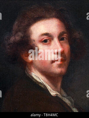 Sir Joshua Reynolds (1723-1792), Selbstbildnis (Detail), Malerei C. 1750 im Alter von 27. Stockfoto