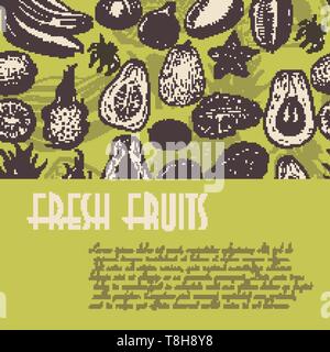 Nahtlose Hintergrund mit Früchten, die für das Restaurant Industrie und Märkten ideal ist. Vector Illustration für Ihr Design Stock Vektor
