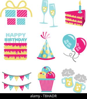 Geburtstag Vector Icons Stock Vektor
