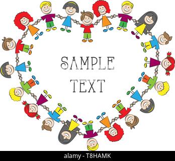 Kinder bilden eine Herz-Vektor Stock Vektor