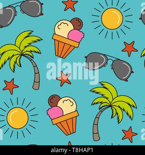 Nahtlose Sommer Muster Hintergrund Stock Vektor