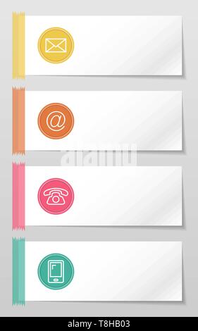 Kommunikation Symbole Papier Design Vector Stock Vektor