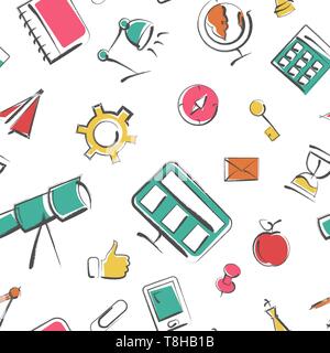 Nahtlose Schule Wirtschaft vector Hintergrund Muster Stock Vektor