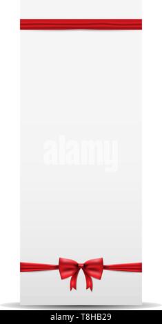Red Ribbon bow banner Vektor Stock Vektor