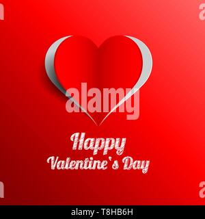 Red happy valentines Tag Herz Stock Vektor