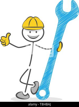 Bauarbeiter mit Schlüssel Stock Vektor