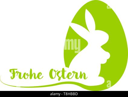 Osterhase mit Osterei Silhouette Stock Vektor