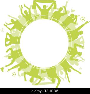Fußball-Fans silhouette Banner Button Stock Vektor